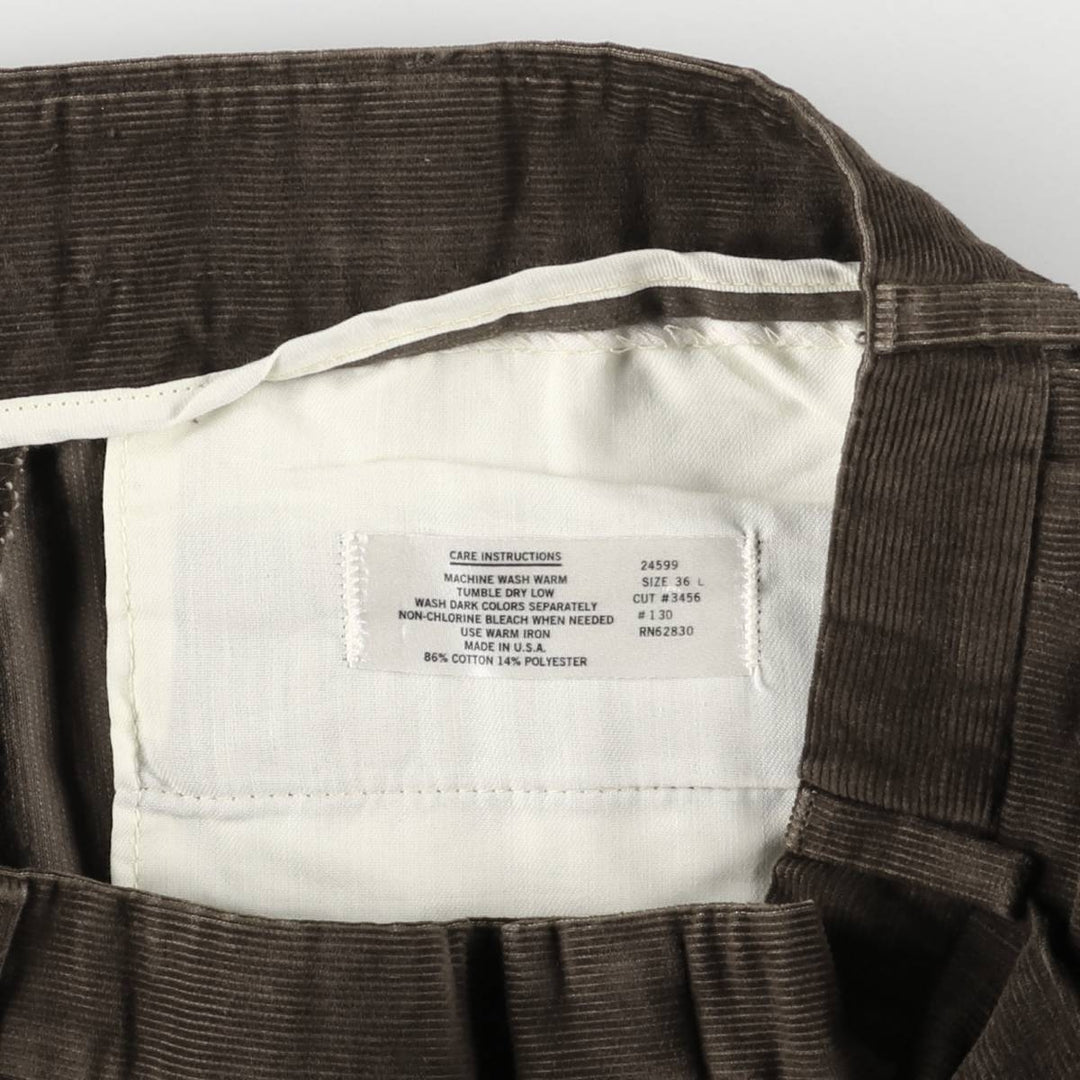 Vintage LANDS' END corduroy pants, made in the USA, men's size W35. cotton brown type Vintage Second Hand
