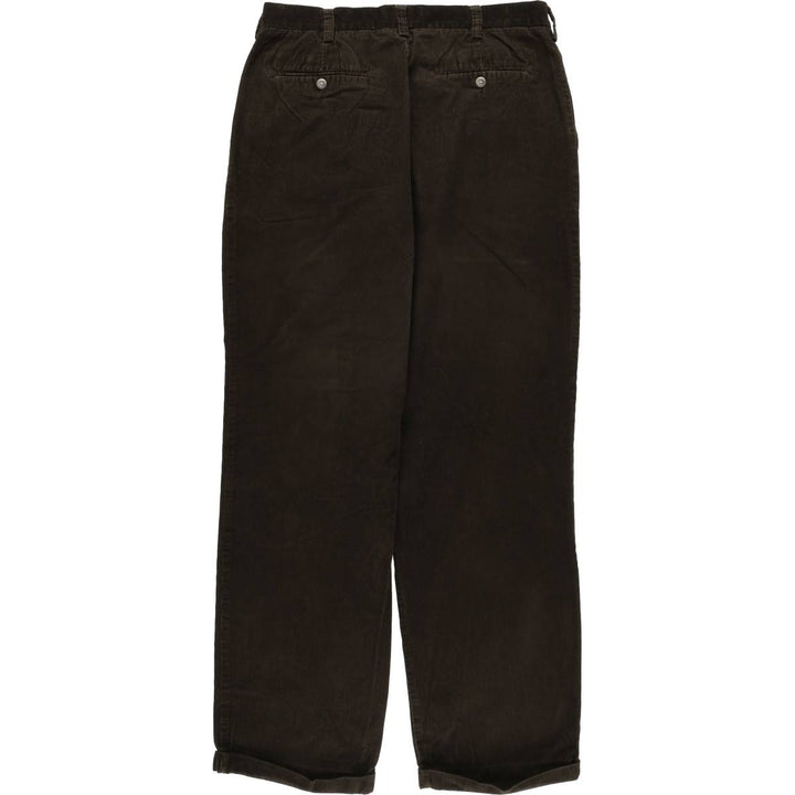 Perry Ellis PERRY ELLIS PORTFOLIO Two-pleat Corduroy Pants Men's Size W34 cotton brown type Vintage Second Hand