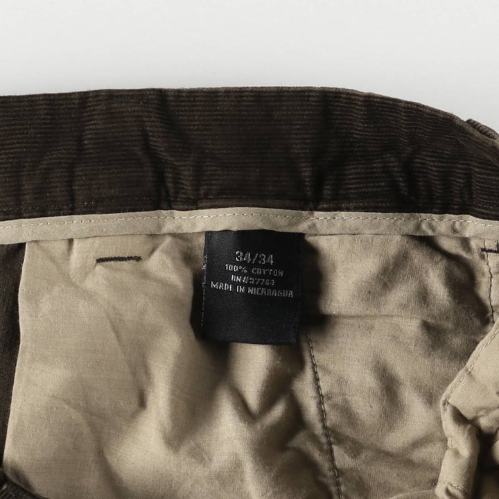Perry Ellis PERRY ELLIS PORTFOLIO Two-pleat Corduroy Pants Men's Size W34 cotton brown type Vintage Second Hand