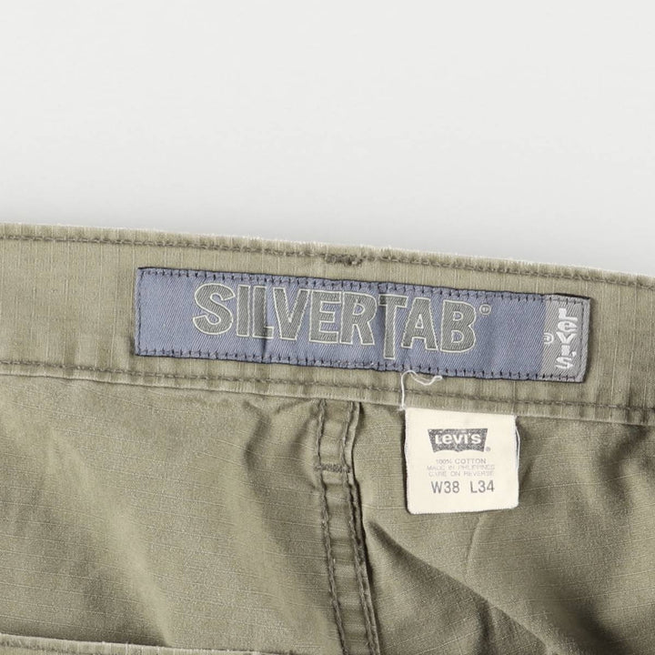 90'S Levi's Silver Tab Ripstop Military Pants, Men's, Size W39, Vintage cotton Khaki type Vintage Second Hand