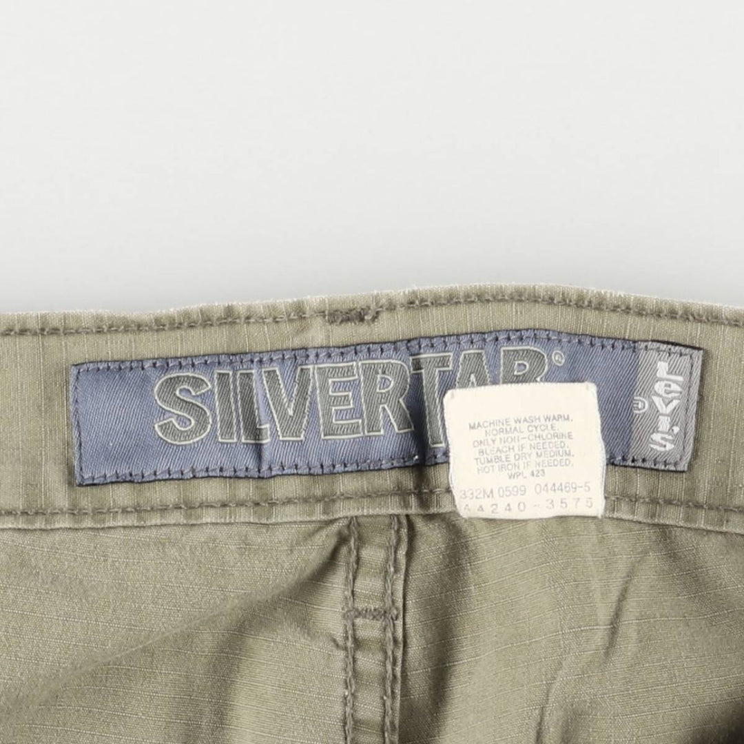 90'S Levi's Silver Tab Ripstop Military Pants, Men's, Size W39, Vintage cotton Khaki type Vintage Second Hand