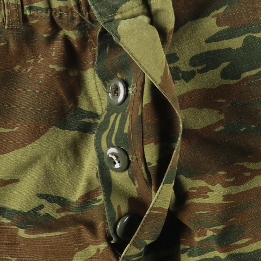 Greek Army Camouflage Pattern Lizard Camo Ripstop Military Cargo Pants M Men's W35 equivalent polyester Khaki type Vintage Second Hand
