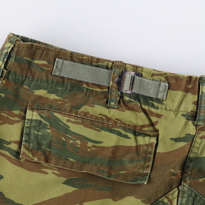Greek Army Camouflage Pattern Lizard Camo Ripstop Military Cargo Pants M Men's W35 equivalent polyester Khaki type Vintage Second Hand