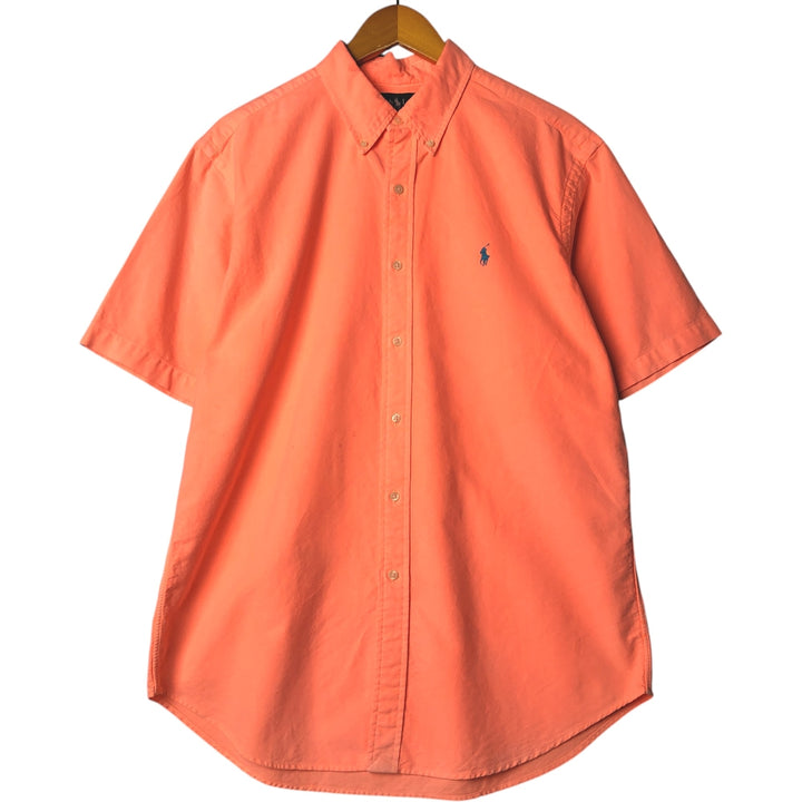 Ralph Lauren Classic Fit short sleeve button down shirt, men's size L cotton orange type Vintage Second Hand