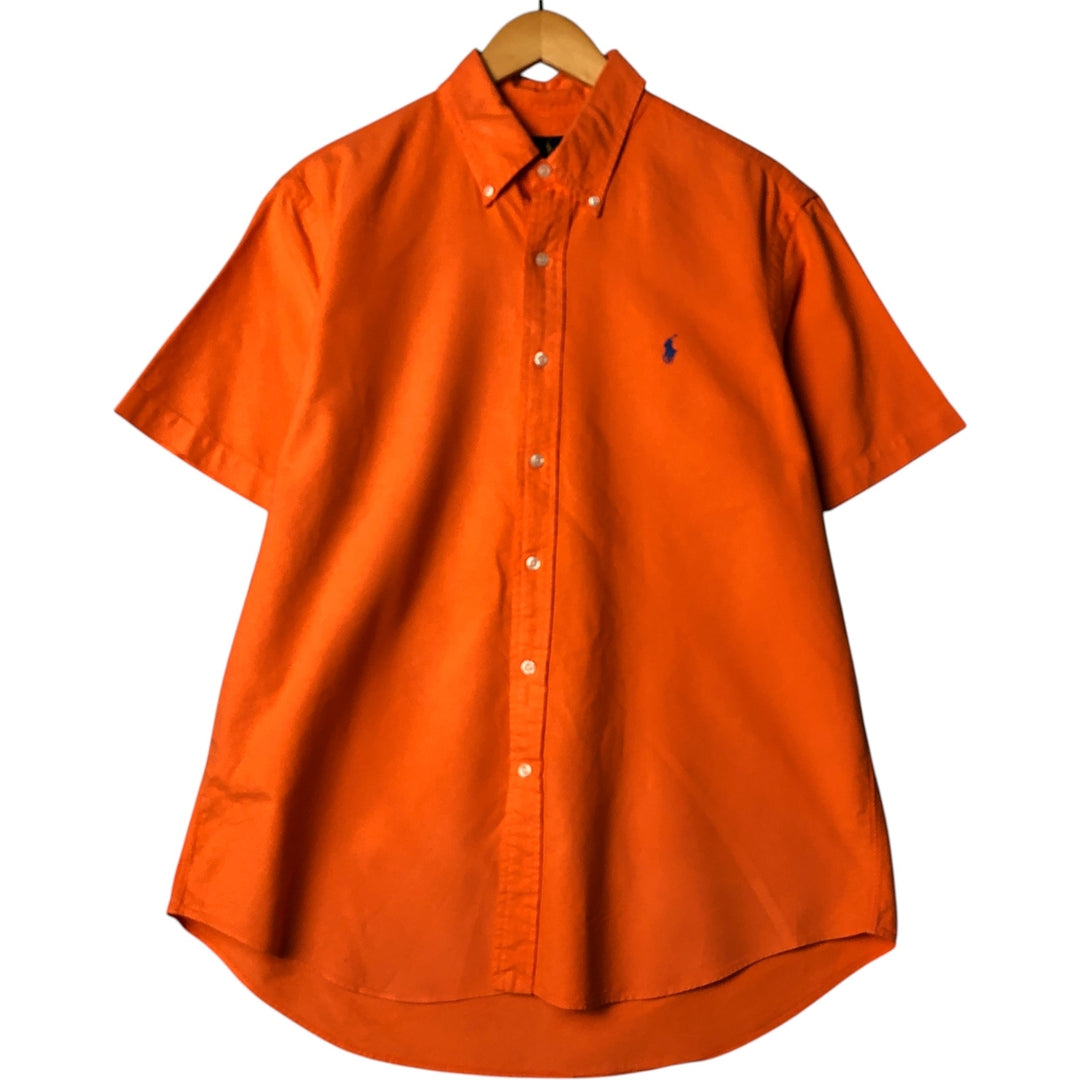 Ralph Lauren short sleeve button down shirt, men's size L cotton orange type Vintage Second Hand