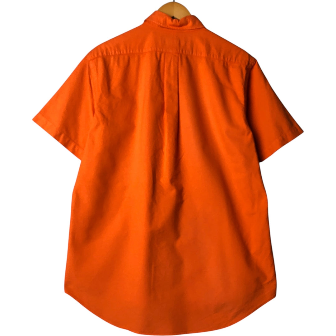 Ralph Lauren short sleeve button down shirt, men's size L cotton orange type Vintage Second Hand