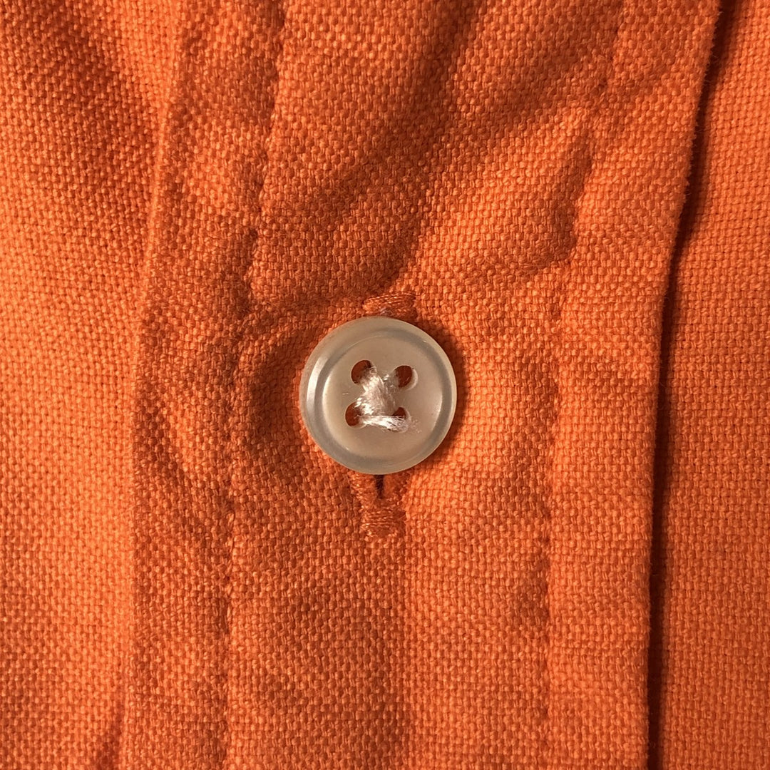 Ralph Lauren short sleeve button down shirt, men's size L cotton orange type Vintage Second Hand