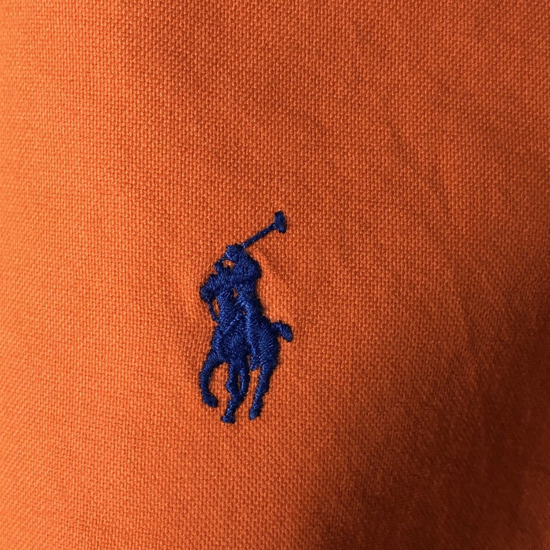 Ralph Lauren short sleeve button down shirt, men's size L cotton orange type Vintage Second Hand