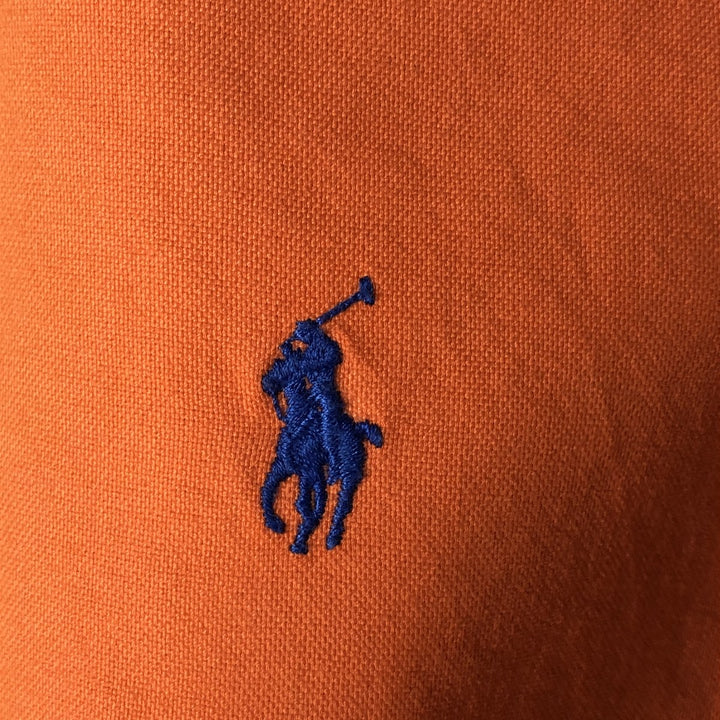 Ralph Lauren short sleeve button down shirt, men's size L cotton orange type Vintage Second Hand