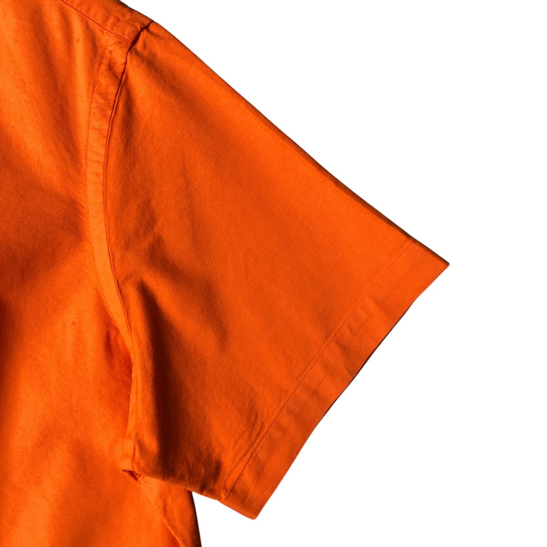 Ralph Lauren short sleeve button down shirt, men's size L cotton orange type Vintage Second Hand