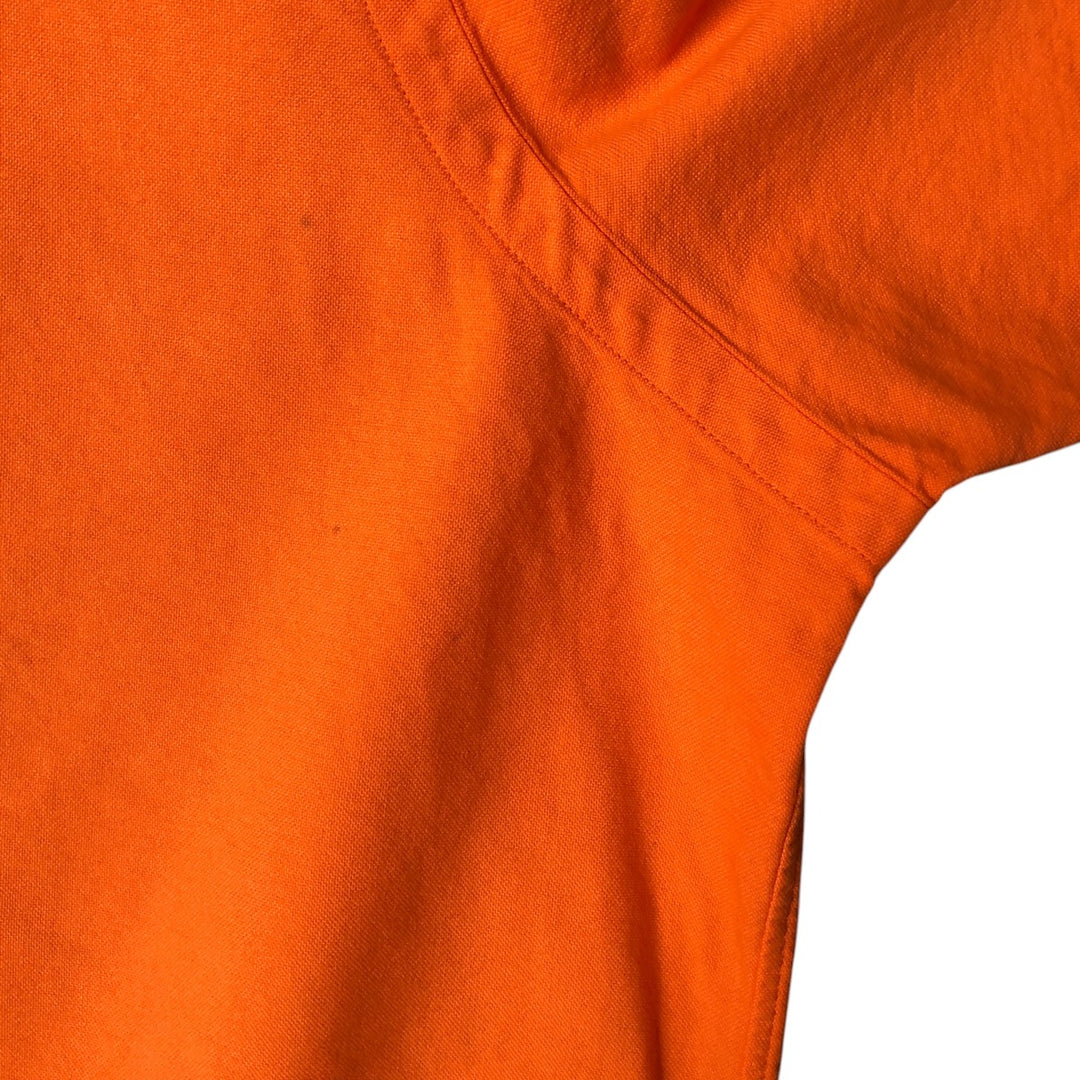 Ralph Lauren short sleeve button down shirt, men's size L cotton orange type Vintage Second Hand
