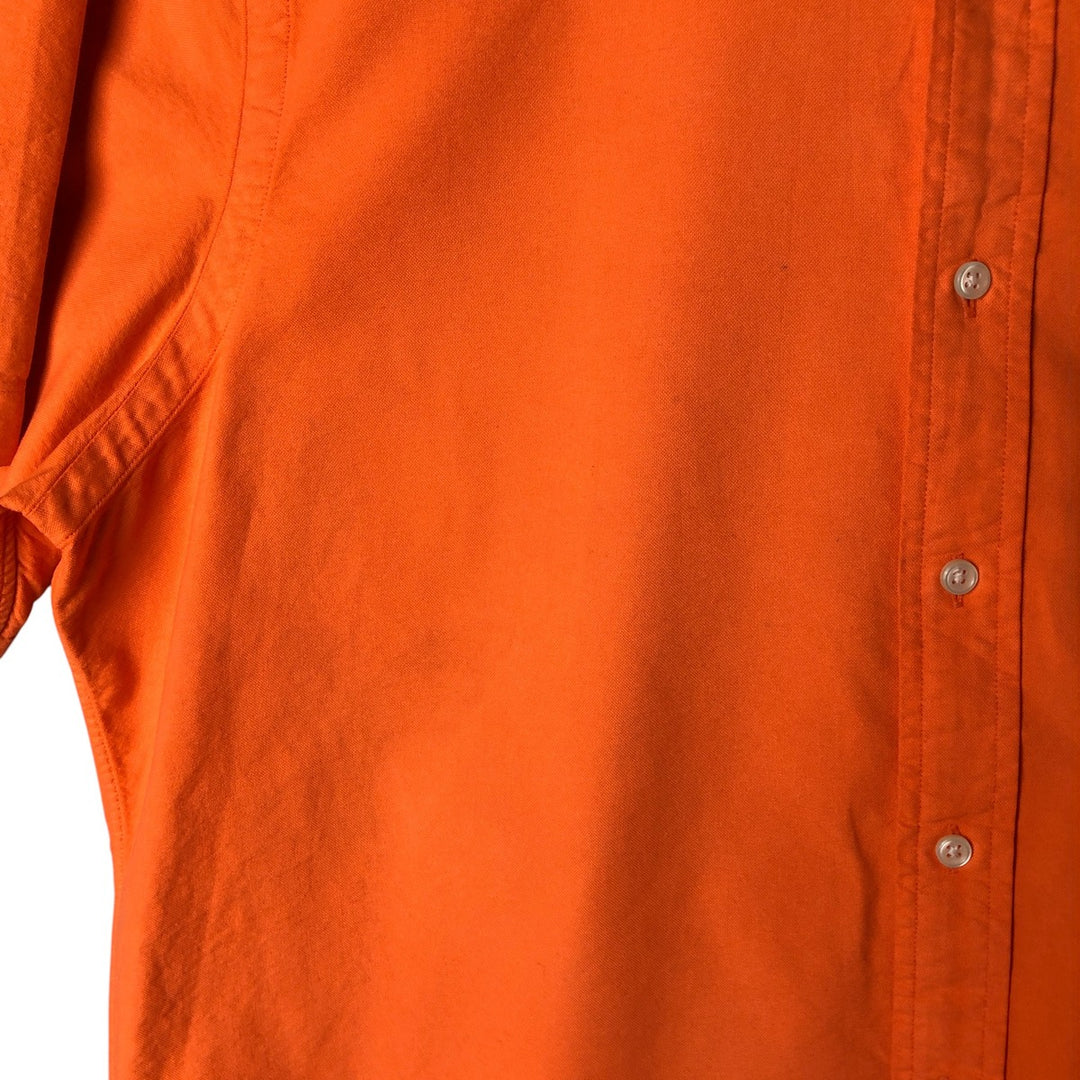Ralph Lauren short sleeve button down shirt, men's size L cotton orange type Vintage Second Hand