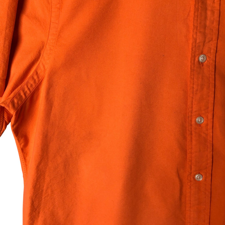 Ralph Lauren short sleeve button down shirt, men's size L cotton orange type Vintage Second Hand