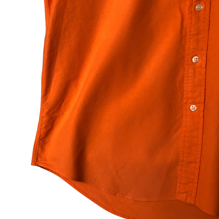 Ralph Lauren short sleeve button down shirt, men's size L cotton orange type Vintage Second Hand