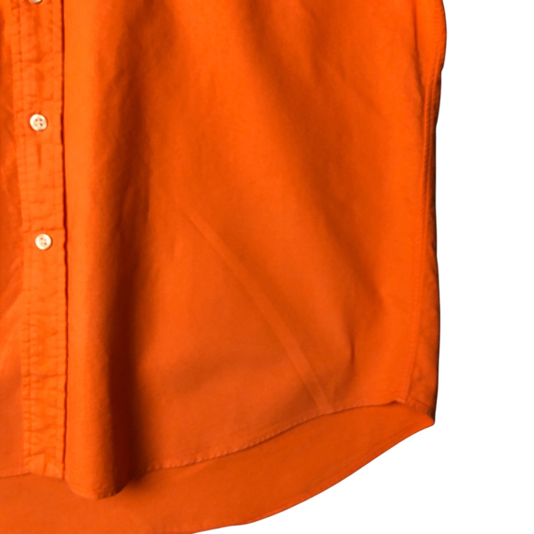 Ralph Lauren short sleeve button down shirt, men's size L cotton orange type Vintage Second Hand
