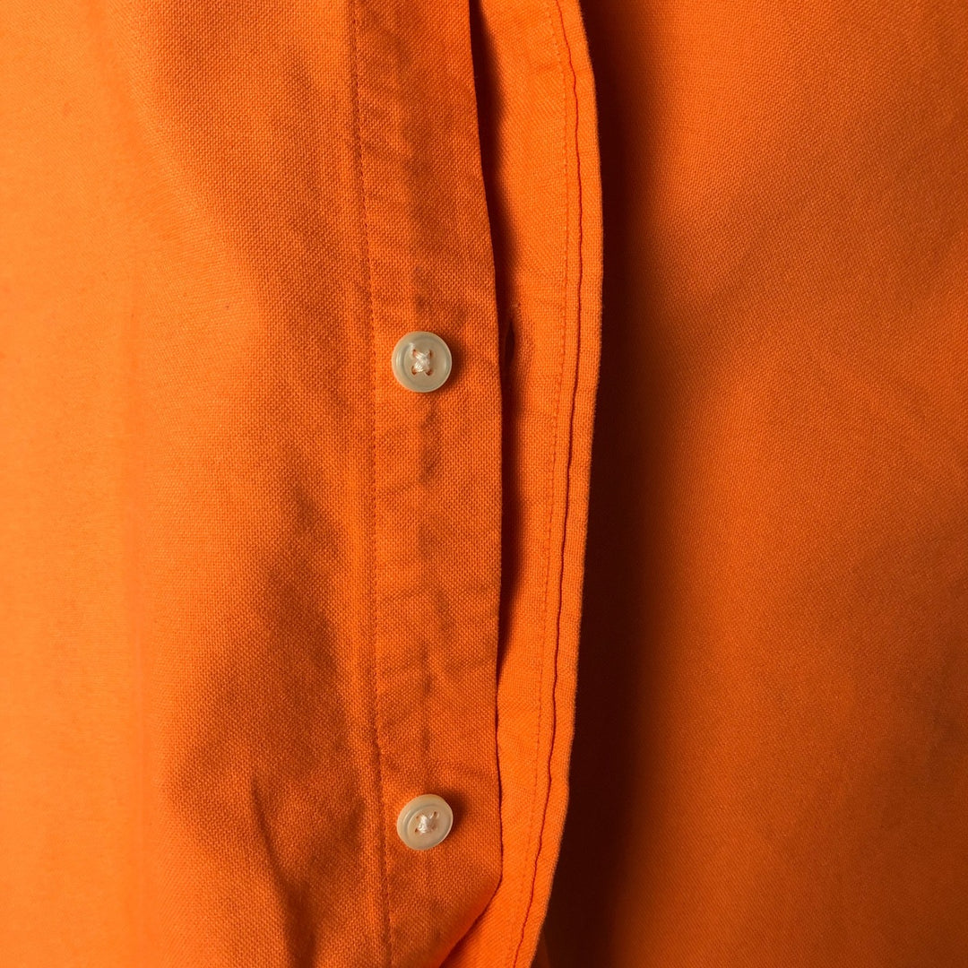 Ralph Lauren short sleeve button down shirt, men's size L cotton orange type Vintage Second Hand