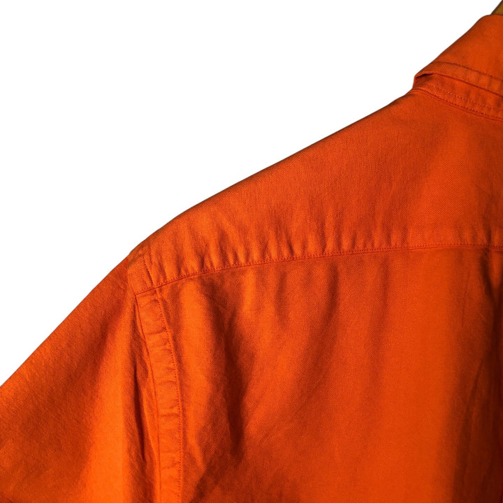 Ralph Lauren short sleeve button down shirt, men's size L cotton orange type Vintage Second Hand