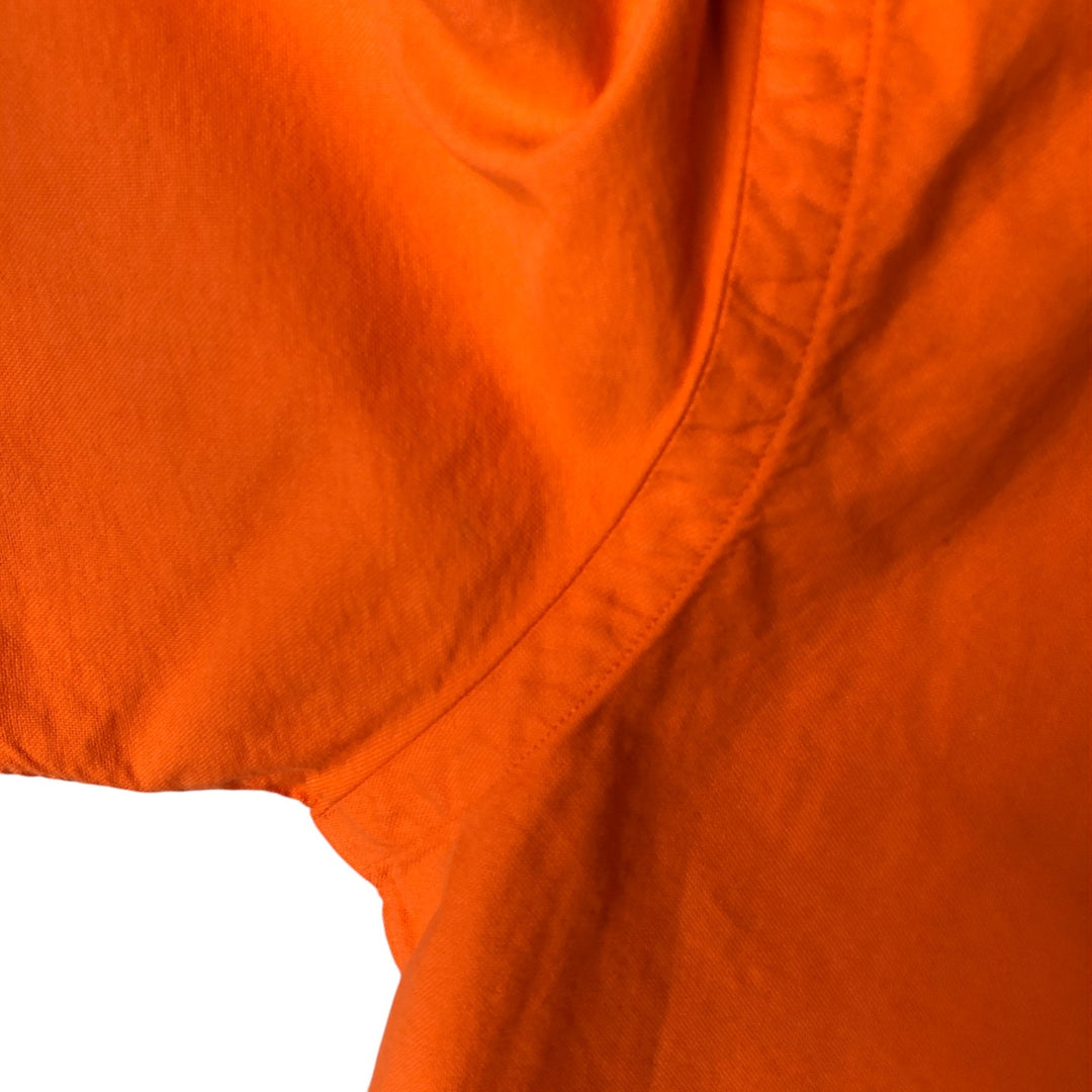 Ralph Lauren short sleeve button down shirt, men's size L cotton orange type Vintage Second Hand