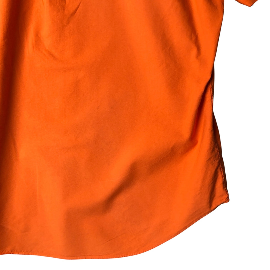 Ralph Lauren short sleeve button down shirt, men's size L cotton orange type Vintage Second Hand