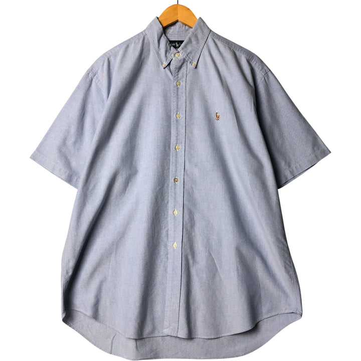 Ralph Lauren BLAKE short sleeve button down shirt, men's size L cotton Blue type light blue Vintage Second Hand