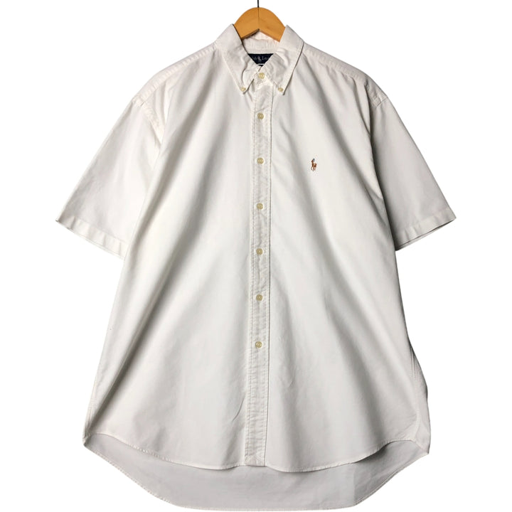 Ralph Lauren BLAKE short sleeve button down shirt, men's XL size cotton white type Vintage Second Hand