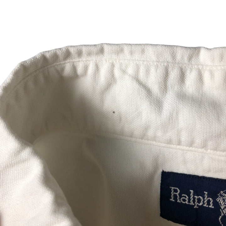 Ralph Lauren BLAKE short sleeve button down shirt, men's XL size cotton white type Vintage Second Hand