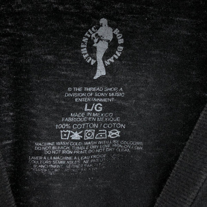 BOB DYLAN band T-shirt, size L, men's cotton black type Vintage Second Hand