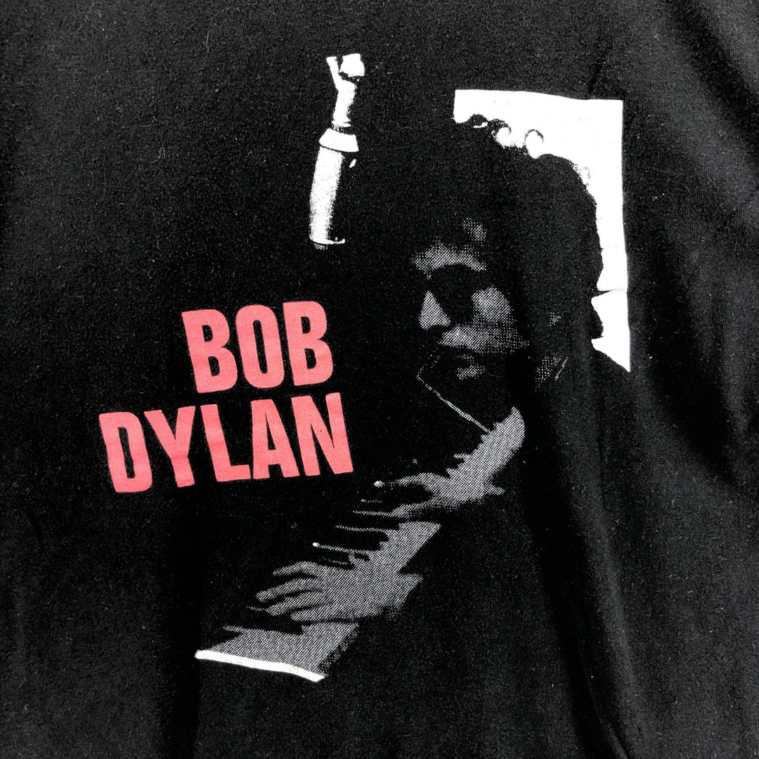 BOB DYLAN band T-shirt, size L, men's cotton black type Vintage Second Hand