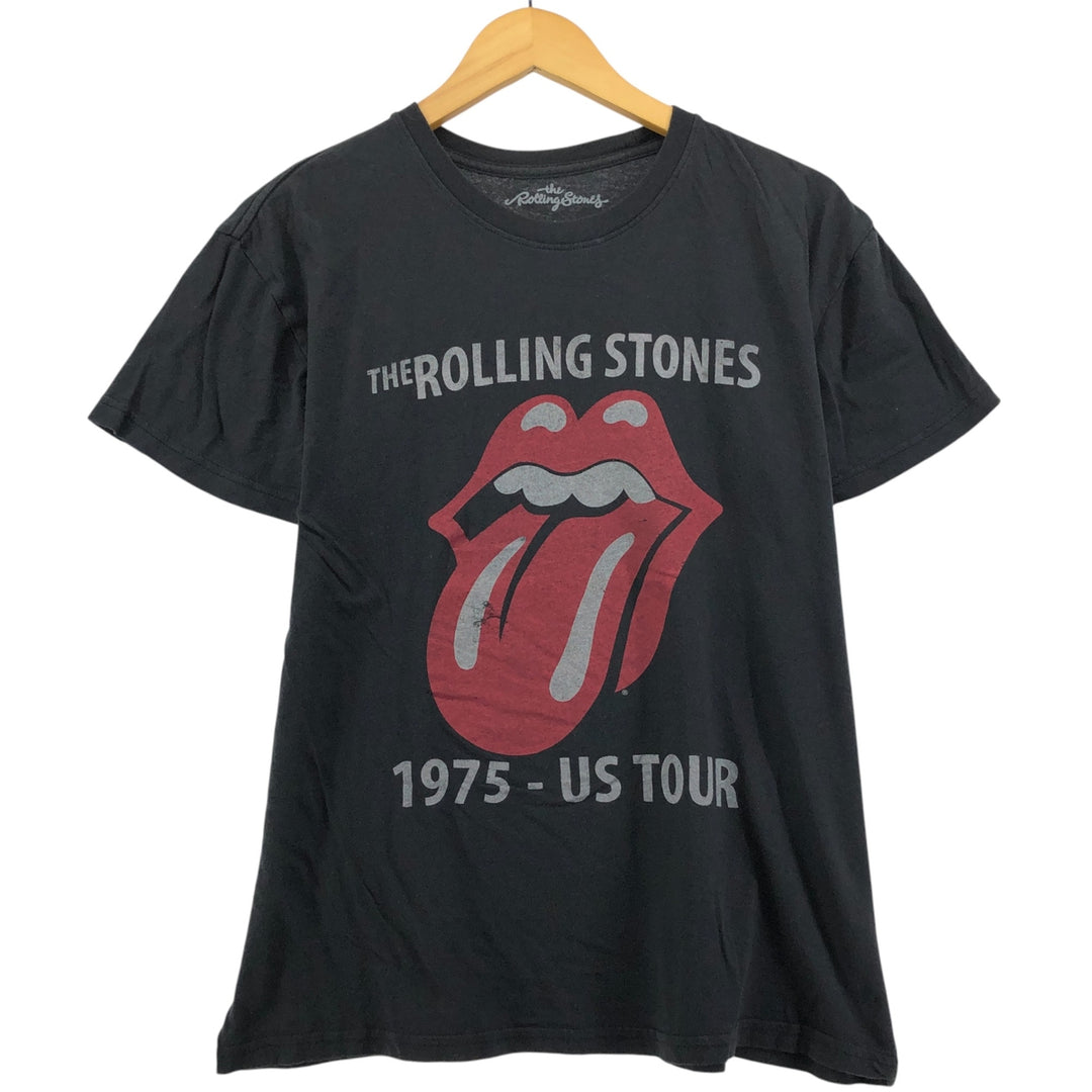 The Rolling Stones Band T-shirt, Band T, Men's L size cotton black type Vintage Second Hand