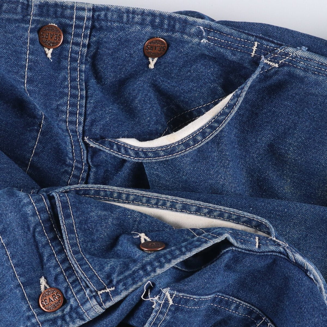 Sears Men's Denim Overalls, Size W38 unclear blue type Vintage Second Hand