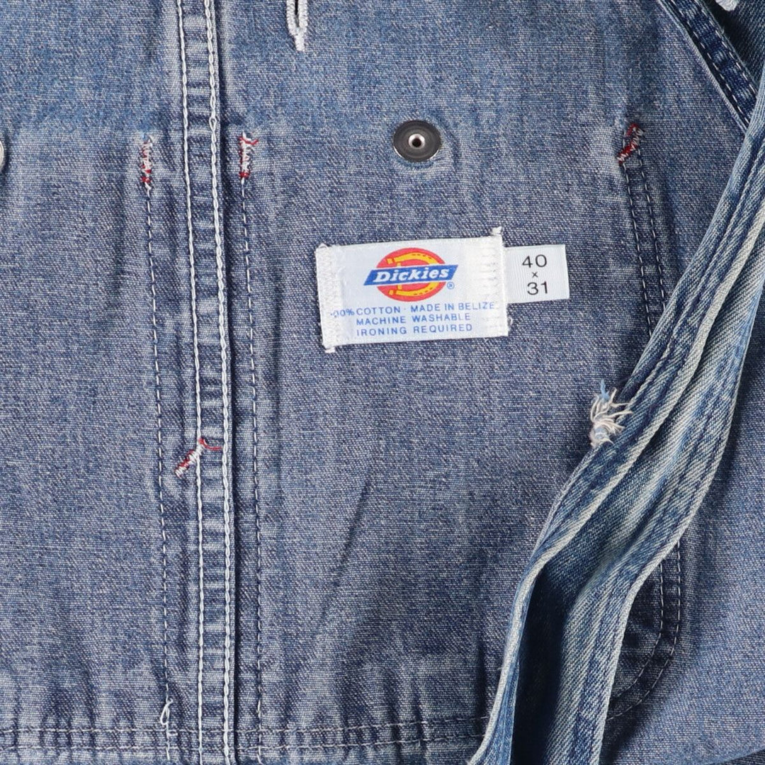 Vintage 80s-90'S Dickies denim overalls, men's size W37 cotton blue type Vintage Second Hand