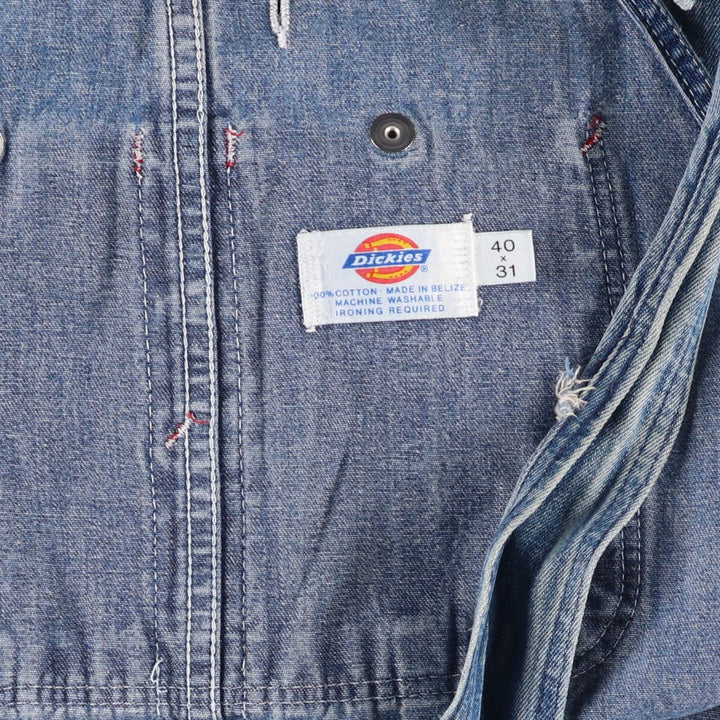Vintage 80s-90'S Dickies denim overalls, men's size W37 cotton blue type Vintage Second Hand