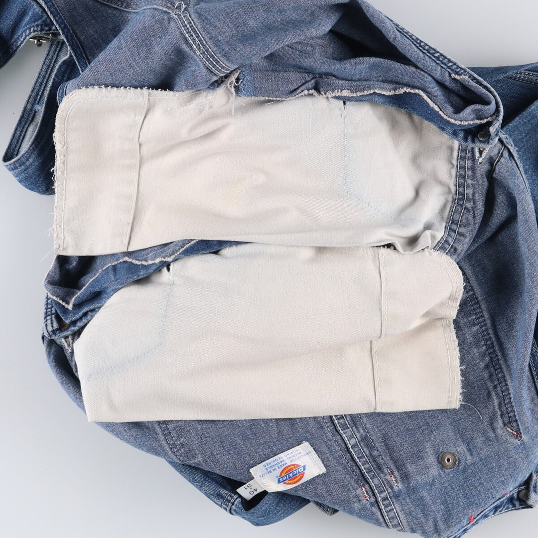 Vintage 80s-90'S Dickies denim overalls, men's size W37 cotton blue type Vintage Second Hand
