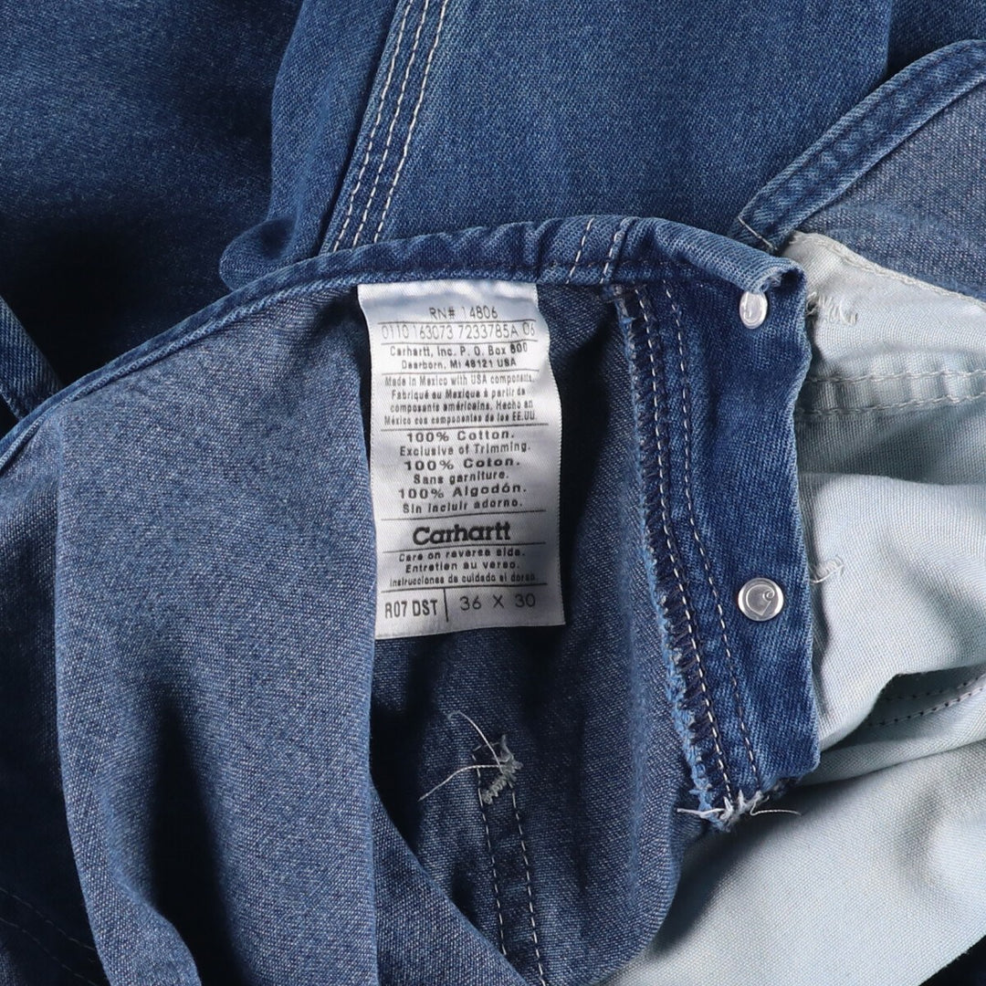 Carhartt denim overalls for men, equivalent to w37 cotton blue type Vintage Second Hand