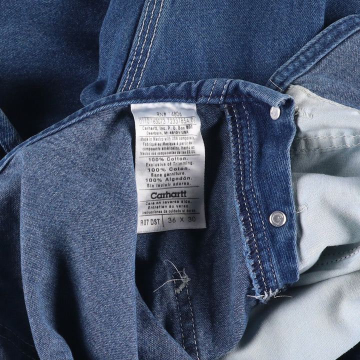Carhartt denim overalls for men, equivalent to w37 cotton blue type Vintage Second Hand