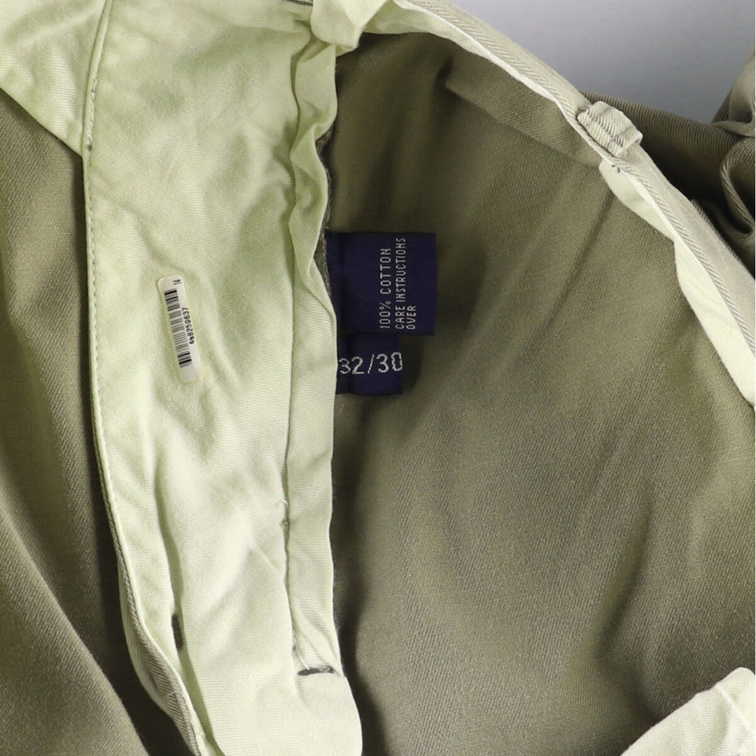 Ralph Lauren POLO by Ralph Lauren ANDREW PANT Two-pleat chino pants for men, equivalent to W33 cotton Khaki type sage green Vintage Second Hand