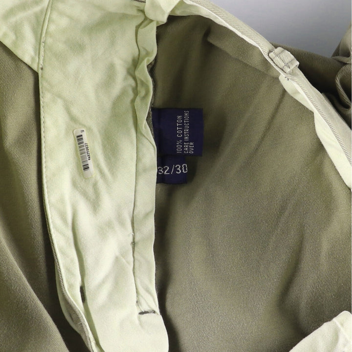Ralph Lauren POLO by Ralph Lauren ANDREW PANT Two-pleat chino pants for men, equivalent to W33 cotton Khaki type sage green Vintage Second Hand