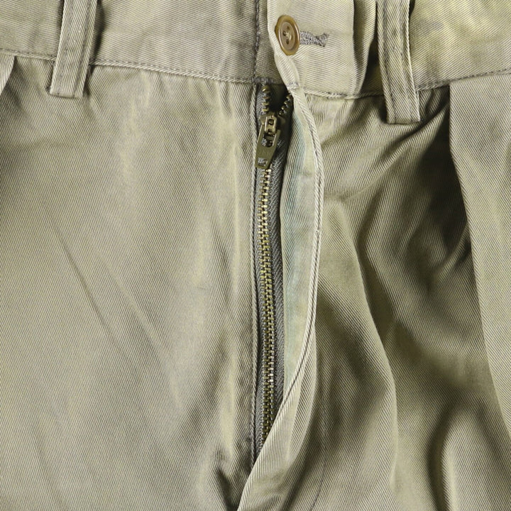 Ralph Lauren POLO by Ralph Lauren ANDREW PANT Two-pleat chino pants for men, equivalent to W33 cotton Khaki type sage green Vintage Second Hand