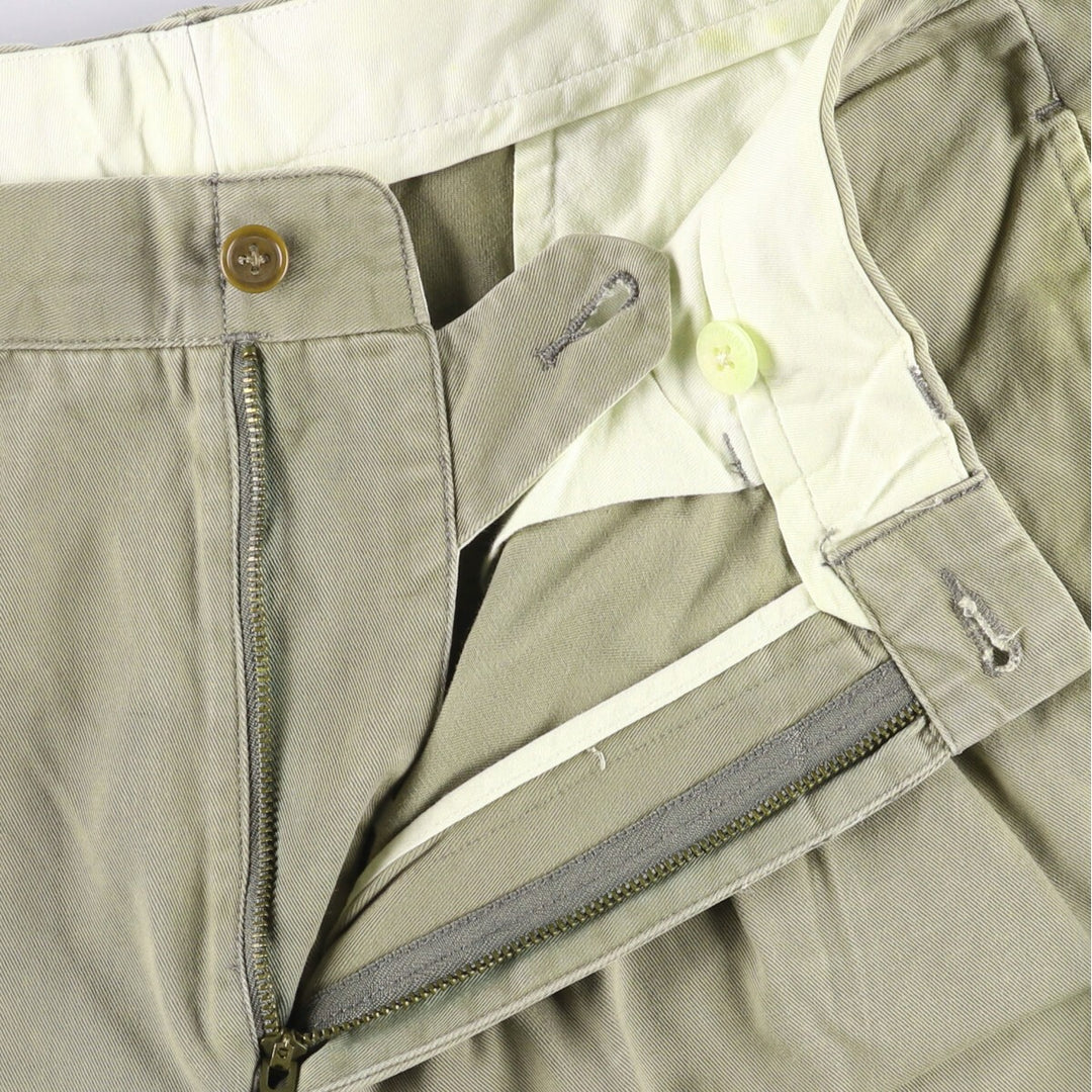 Ralph Lauren POLO by Ralph Lauren ANDREW PANT Two-pleat chino pants for men, equivalent to W33 cotton Khaki type sage green Vintage Second Hand