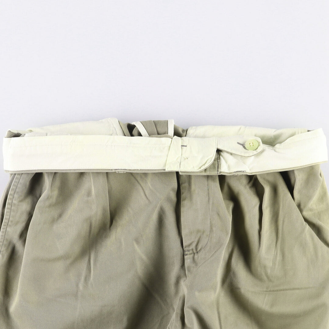Ralph Lauren POLO by Ralph Lauren ANDREW PANT Two-pleat chino pants for men, equivalent to W33 cotton Khaki type sage green Vintage Second Hand