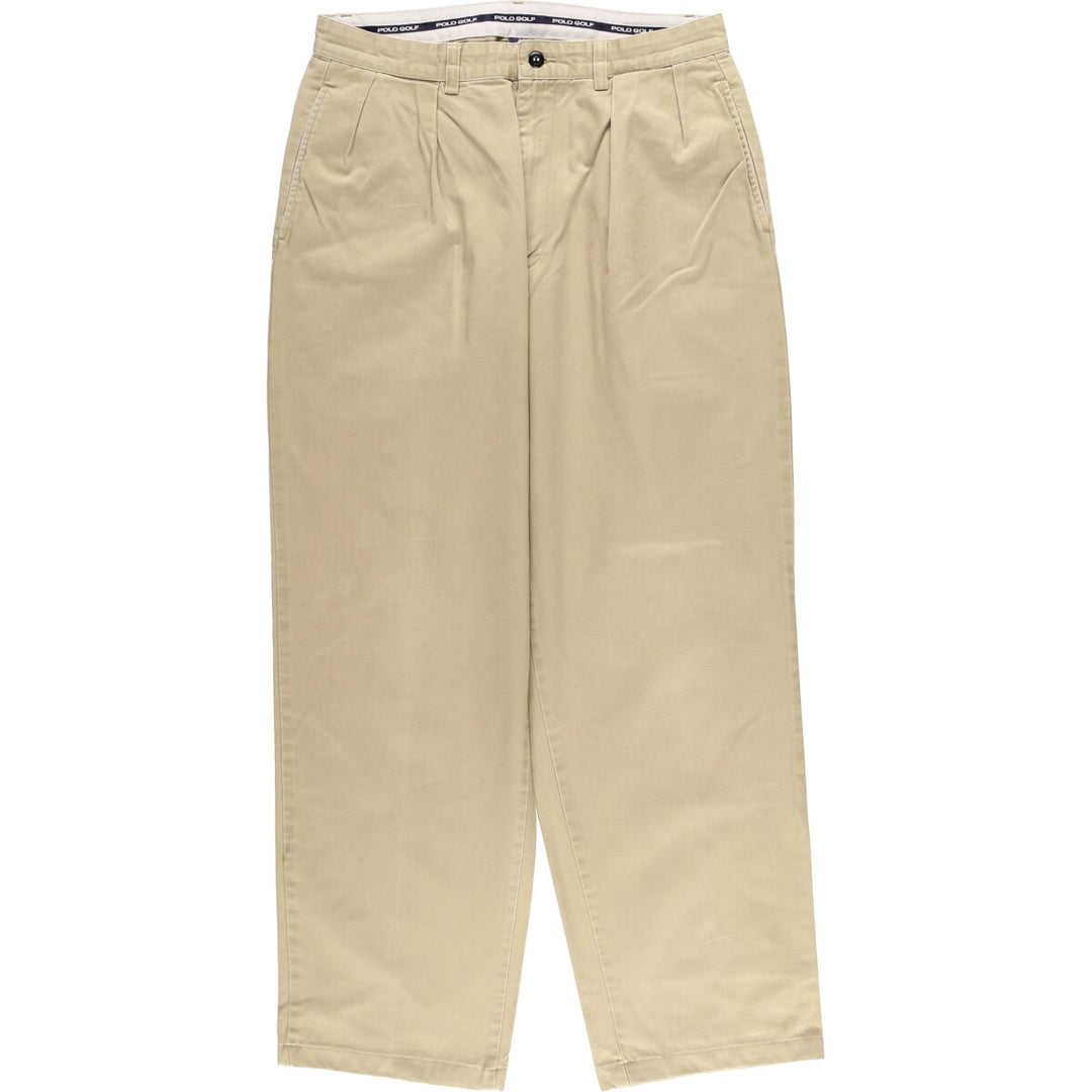 Ralph Lauren POLO GOLF Polo Golf Two-pleat Chino Pants for Men, Size W32 cotton Beige type Vintage Second Hand