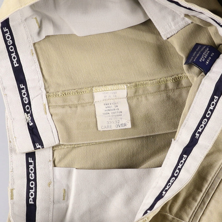 Ralph Lauren POLO GOLF Polo Golf Two-pleat Chino Pants for Men, Size W32 cotton Beige type Vintage Second Hand