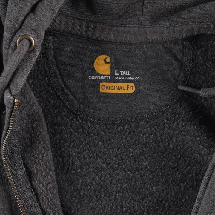 2000'S Carhartt Original Fit Back Print Full-Zip Hoodie, Men's Size L cotton Charcoal Vintage Second Hand