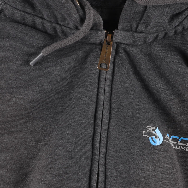 2000'S Carhartt Original Fit Back Print Full-Zip Hoodie, Men's Size L cotton Charcoal Vintage Second Hand
