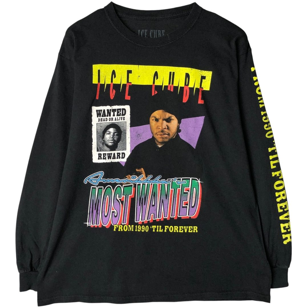 ICE CUBE Rap T-shirt, Men's L size cotton black type Vintage Second Hand