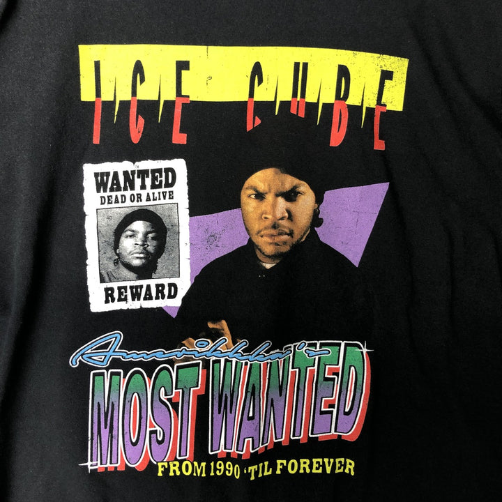 ICE CUBE Rap T-shirt, Men's L size cotton black type Vintage Second Hand