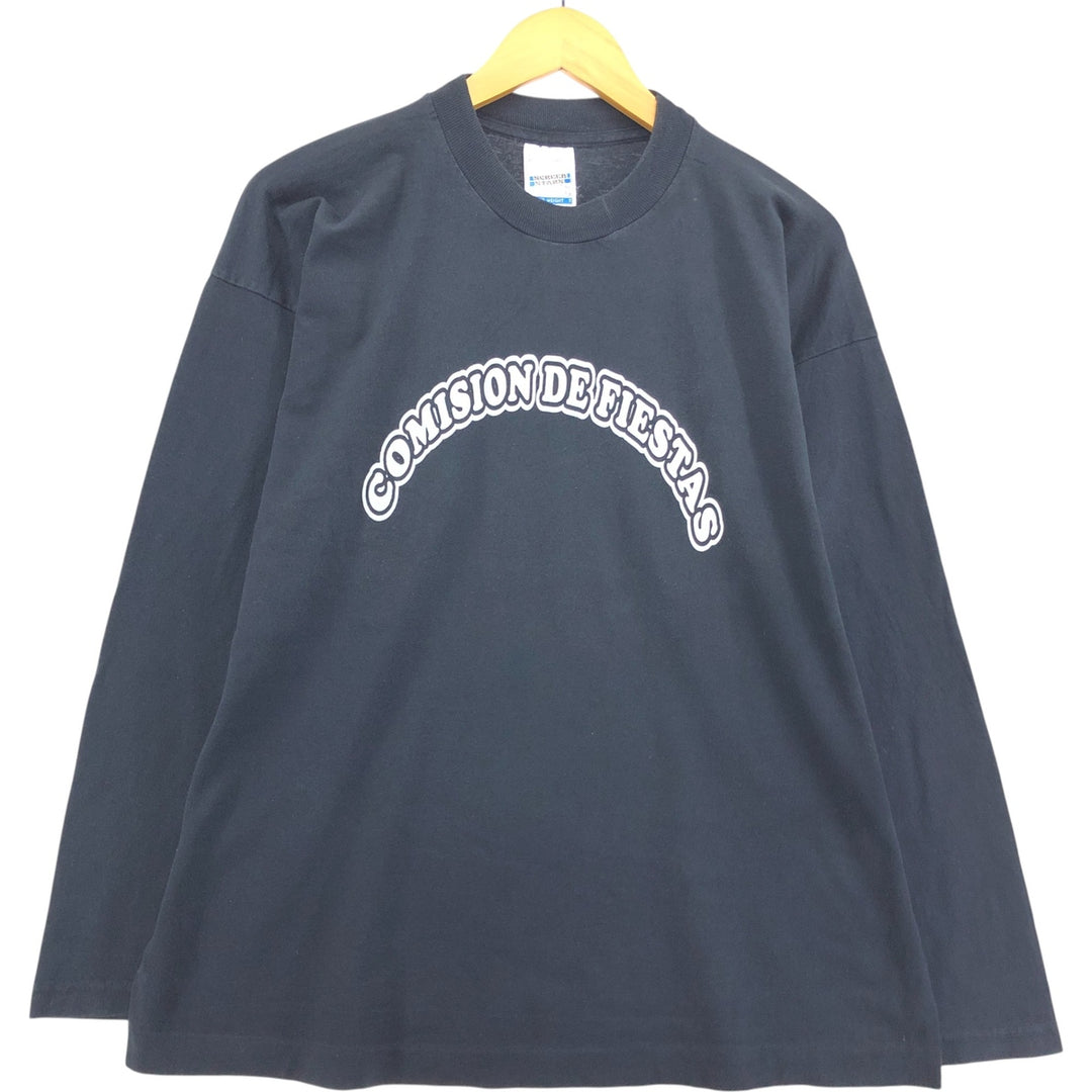 90'S Screen Stars Fruit of the Loom Long Sleeve T-Shirt, Men's XL, Vintage cotton black type Vintage Second Hand