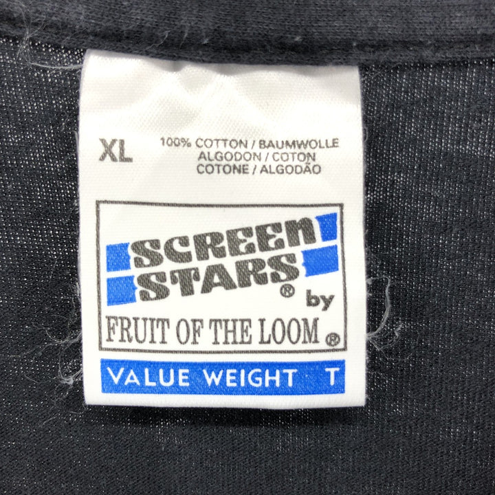 90'S Screen Stars Fruit of the Loom Long Sleeve T-Shirt, Men's XL, Vintage cotton black type Vintage Second Hand