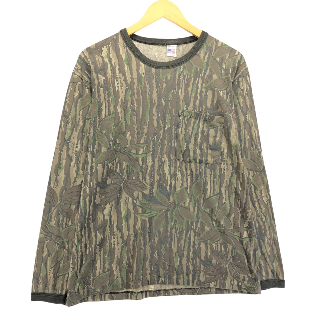 Vintage 80s-90'S Realtree Camo Camo Long Sleeve T-Shirt, Made in USA, Men's Size L cotton brown type Vintage Second Hand