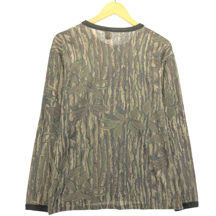 Vintage 80s-90'S Realtree Camo Camo Long Sleeve T-Shirt, Made in USA, Men's Size L cotton brown type Vintage Second Hand